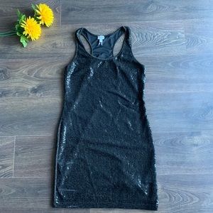 Sequin black gold dress